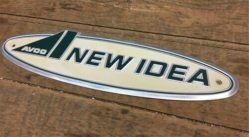 Avco New Idea Sign, Vintage Aluminum Advertising Sign, Farm Implement Sign a