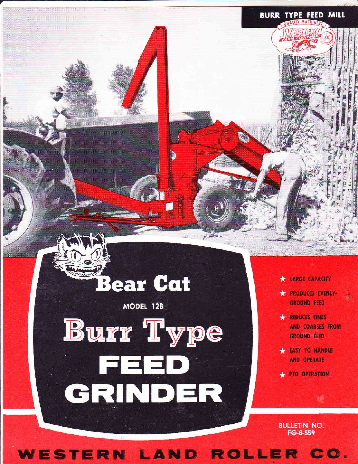 WESTERN LAND ROLLER FEED GRINDER—– FARM EQUIPMENT AD—1969