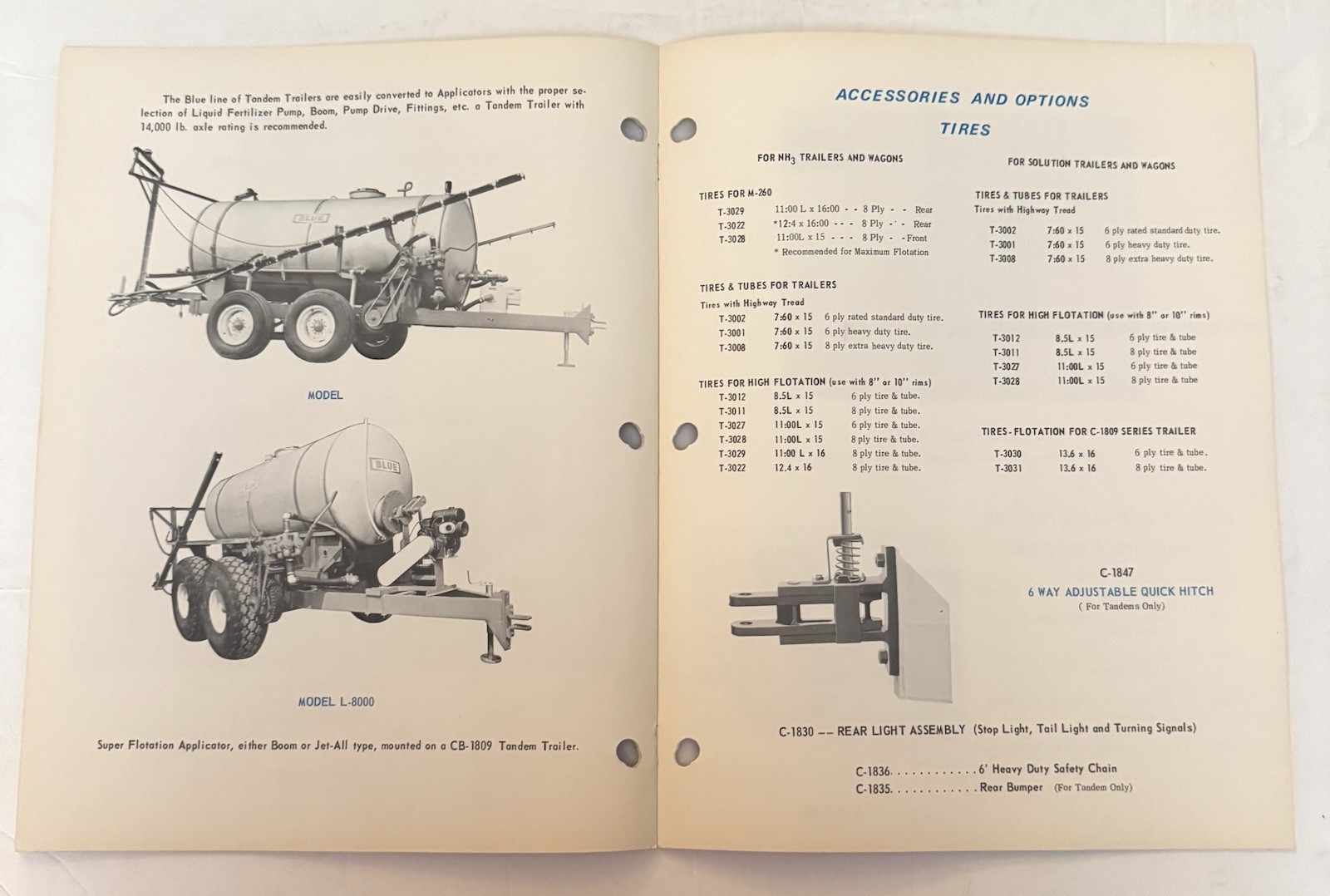 Vintage 1950&rsquo;s BLUE John Blue Company Nurse Tank Trailer Catalog Farming