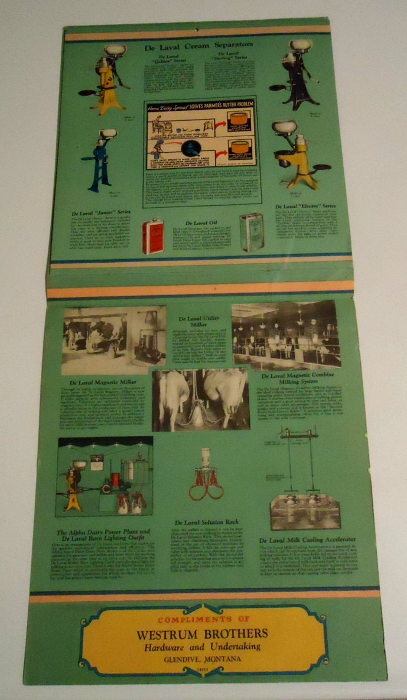 1934 ADVERTISING CALENDAR DE LAVAL SEPARATOR BEAUTIFUL CONDITION