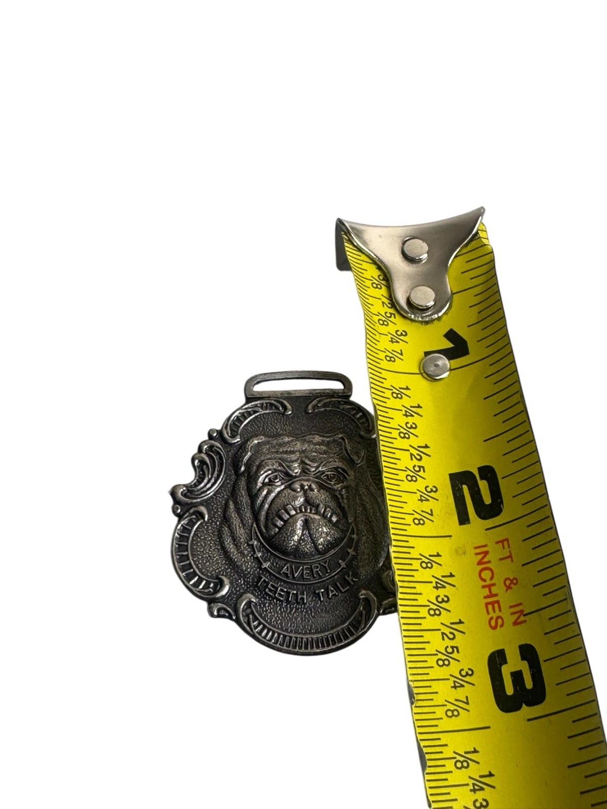 VTG Avery Bull Dog Line Teeth Talk Watch Fob Milwaukee Wisconsin HOOVER’S Show
