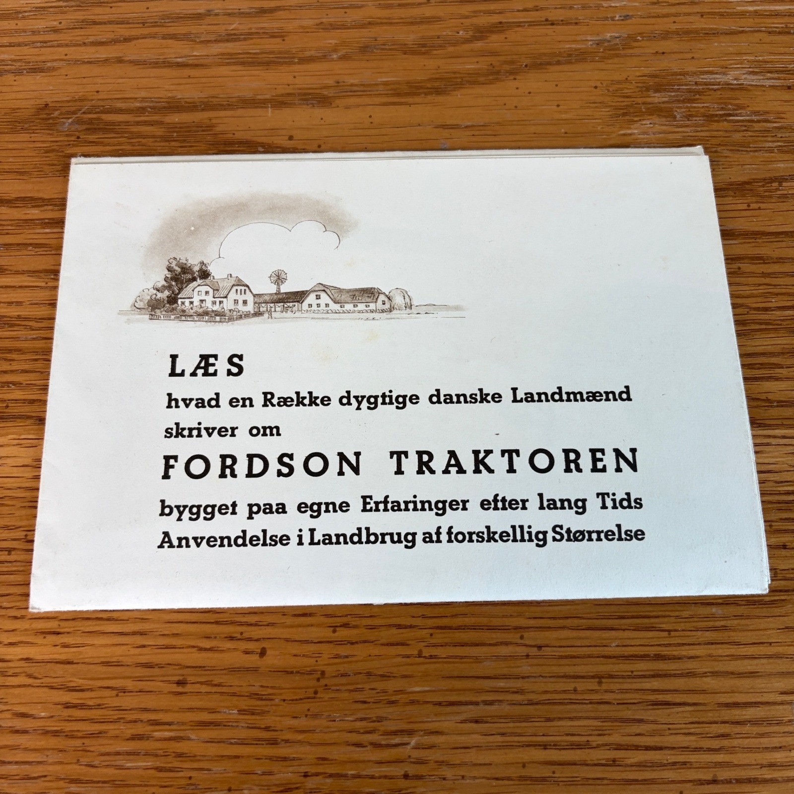 Vintage 1933 Fordson Tractor Danish Sales Brochure & Poster Ford Engelsk Produkt
