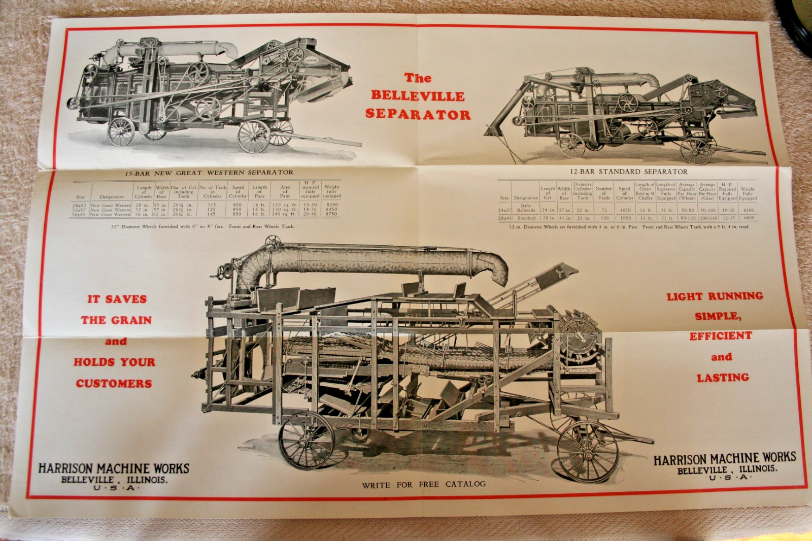BELLEVILLE THRESHING MACHINERY 1912