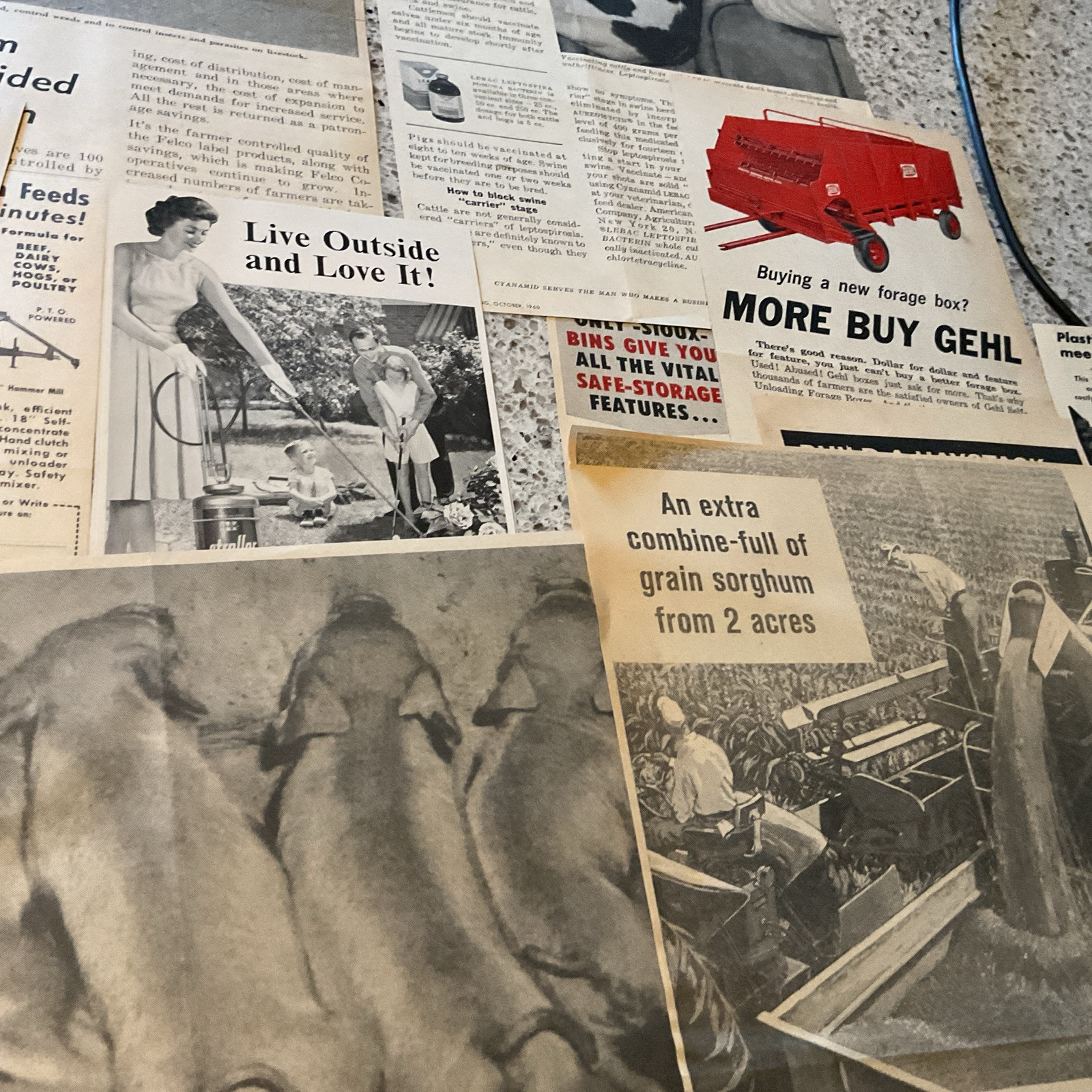 ~50 Farm Related Print Ads 1940-1960 Sprayers Buildings Equipment Fence More