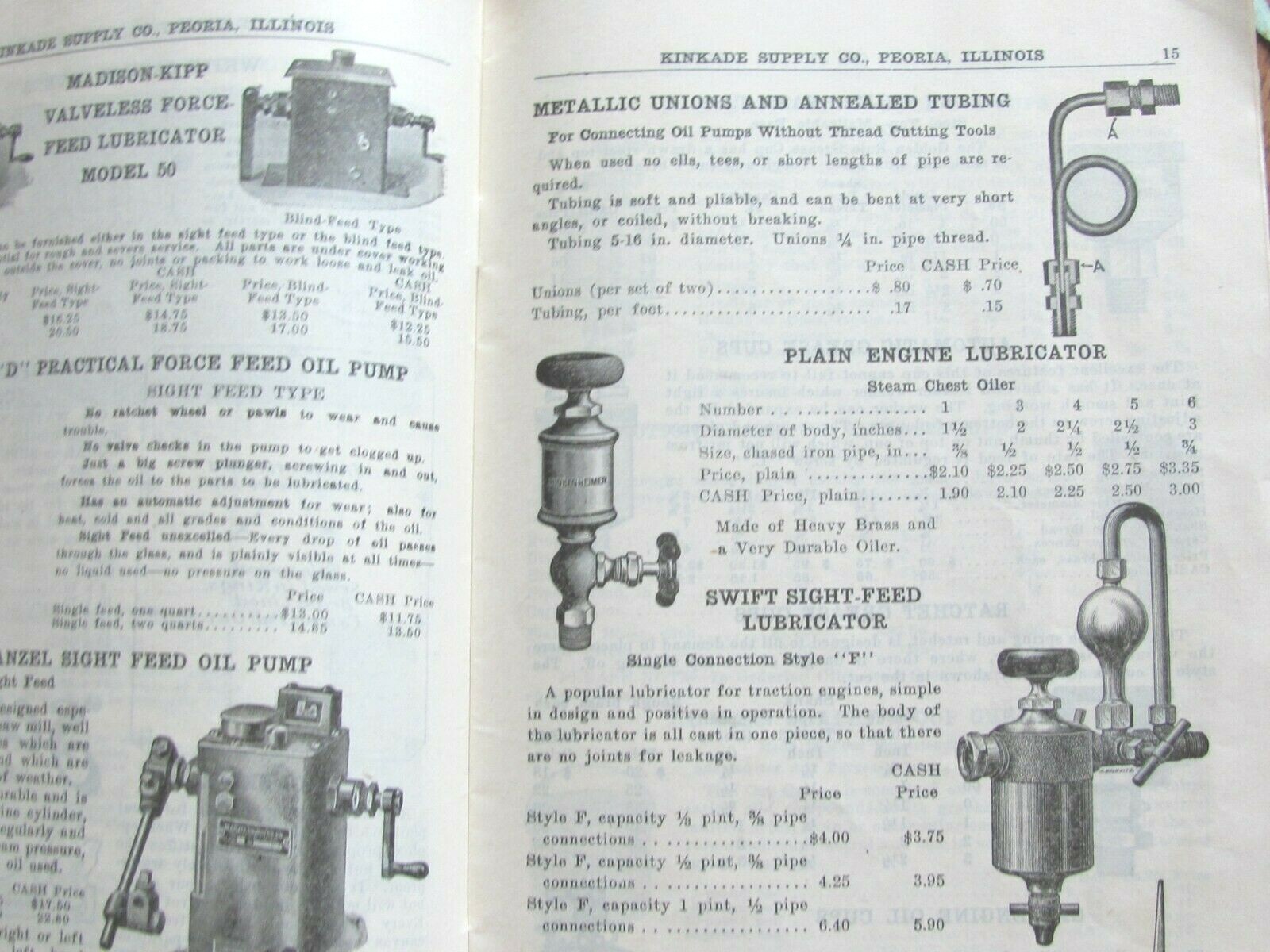 1930 FARM SALE CATALOG KINKADE SUPPLY CO PEORIA,IL TRESHER & MILL SUPPLIES