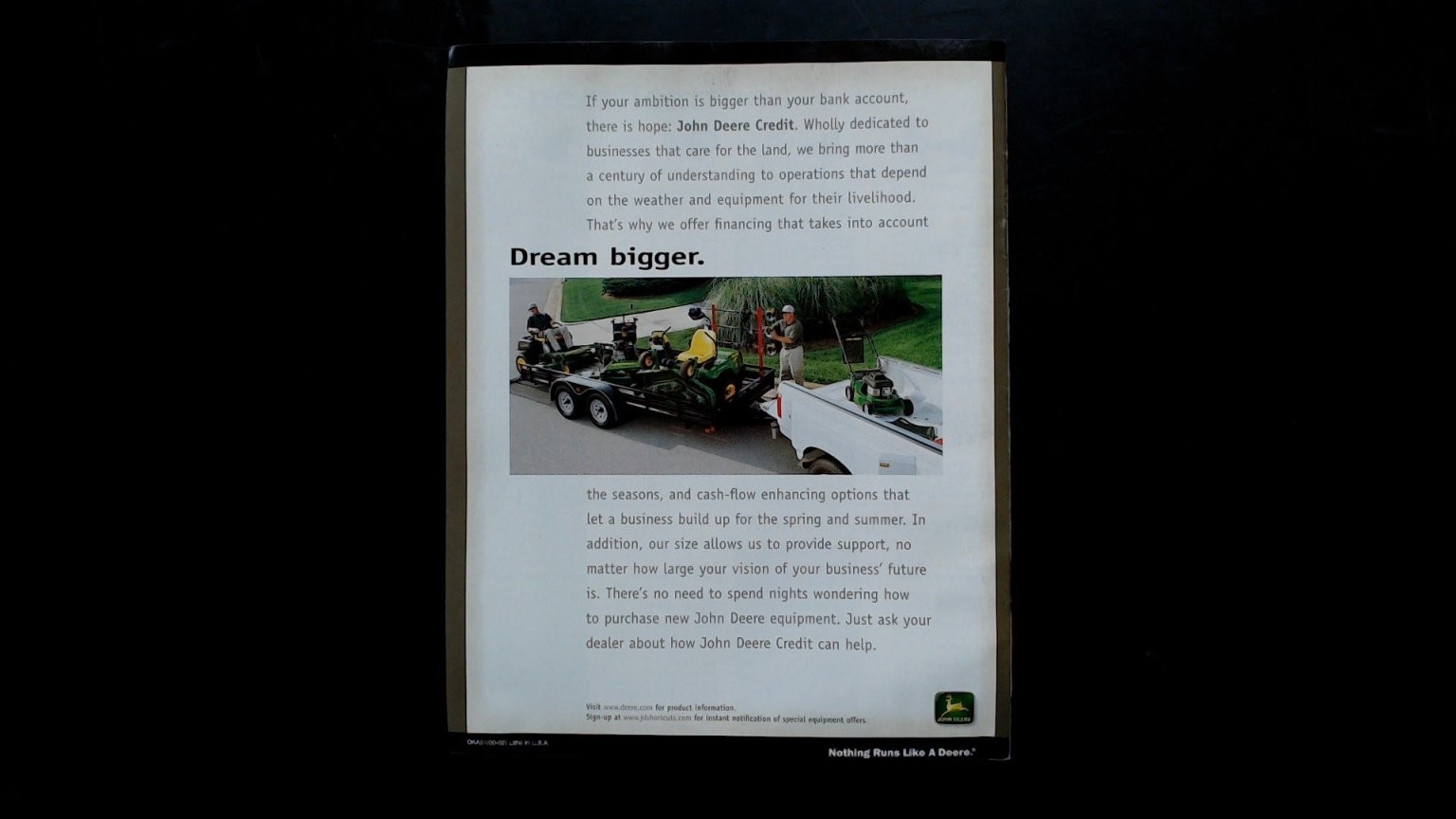 John Deere 7-Iron Vintage Brochure 2000-2001 Commercial Mowing Equipment