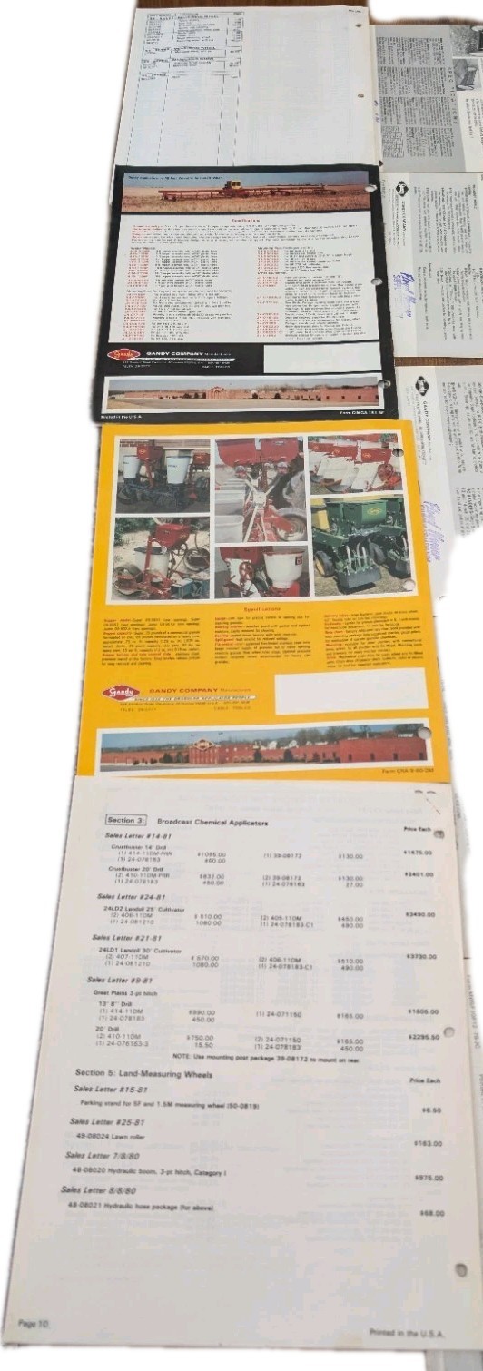 Gandy Company Catalog And 13 Farm Attachment Implement Advertisement Brochures