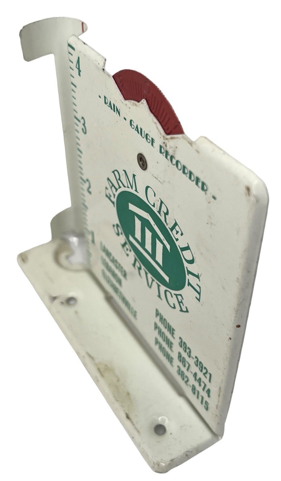Vtg Farm Credit Service Rain Gauge Recorder Lancaster PA Missing Glass Tube