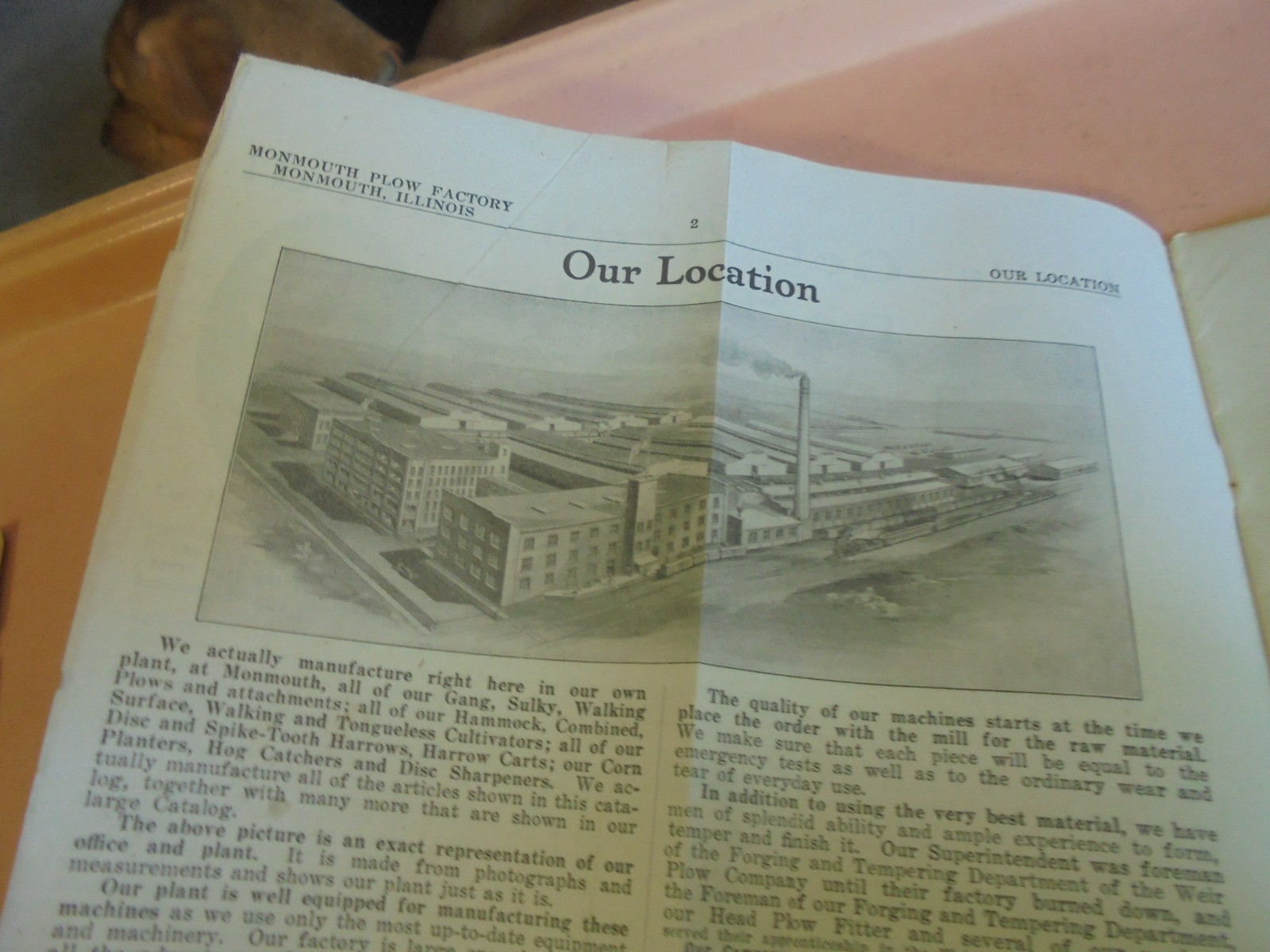 Vintage 1920&rsquo;s Monmouth Plow Factory Brochure