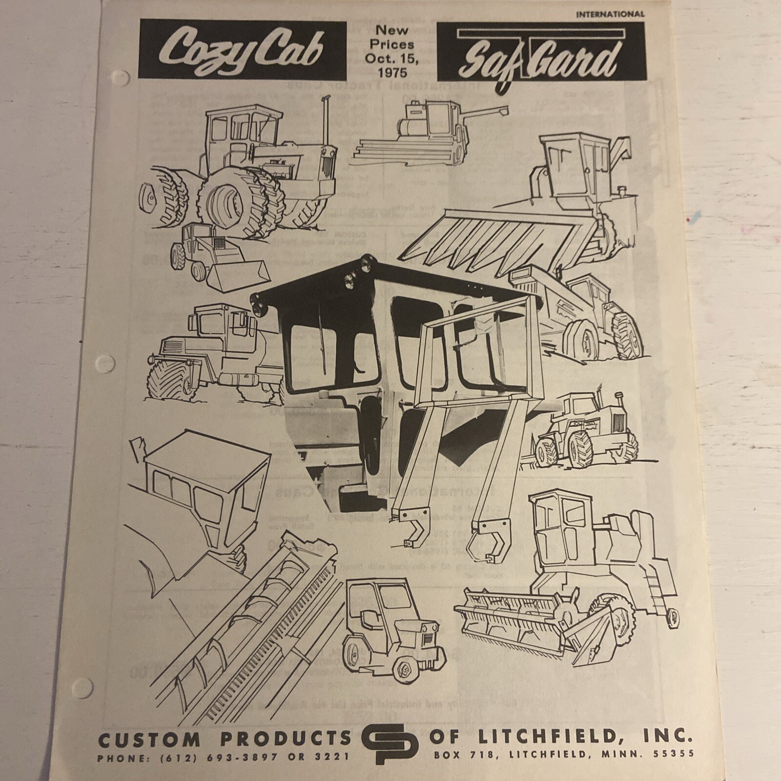 Cozy Cab (Oct 15, 1975) Custom Products Of Litchfield Inc (Minnesota) Brochure