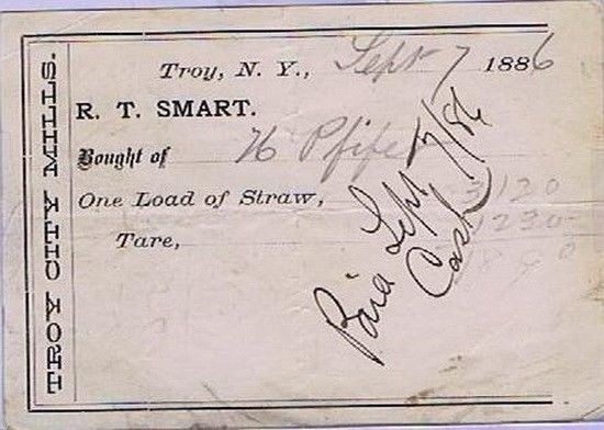 Troy City Mills, R. T. Smart, 1886 Load of Straw