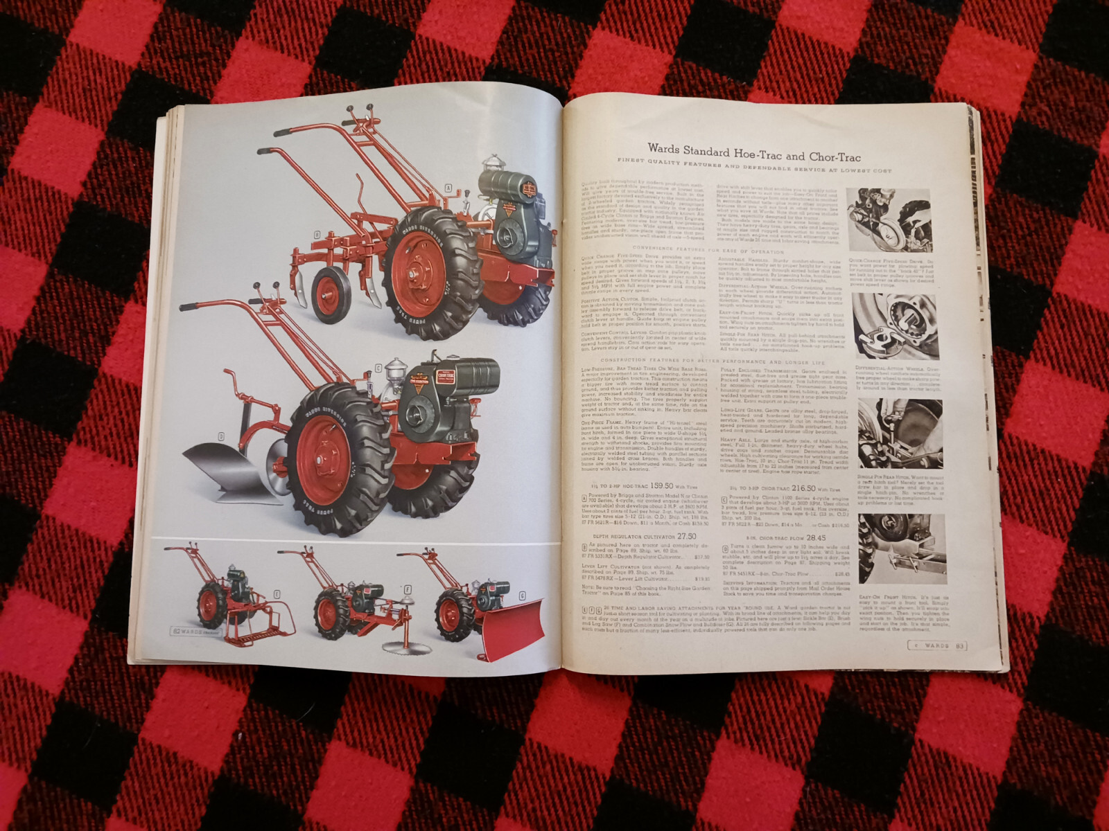 1952 Montgomery Ward Farm Catalog Wards Hoe Plow Trac Garden Tractor