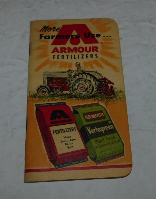 NEAT VINTAGE 1961 FARMING ARMOUR VERTILIZERS UNUSED POCKET LEDGER