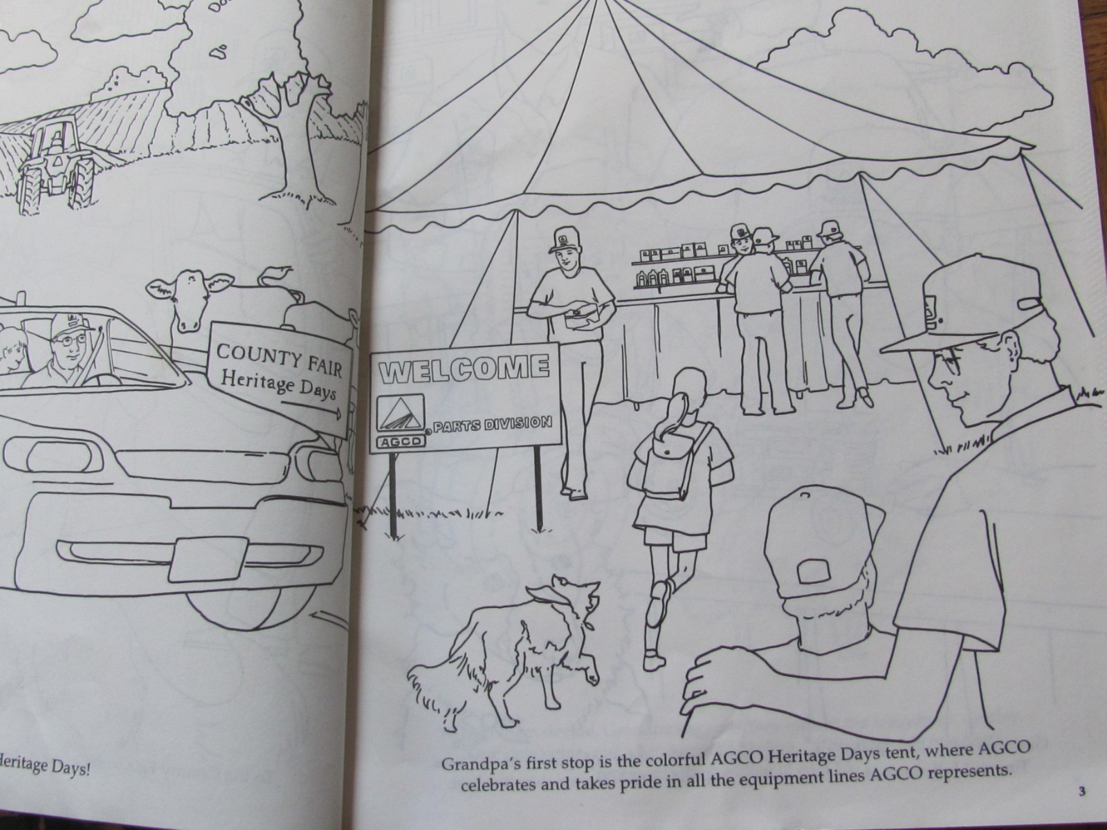 2 AGCO FARM EQUIPMENT COLORING BOOKLETS AT THE COUNTY FAIR