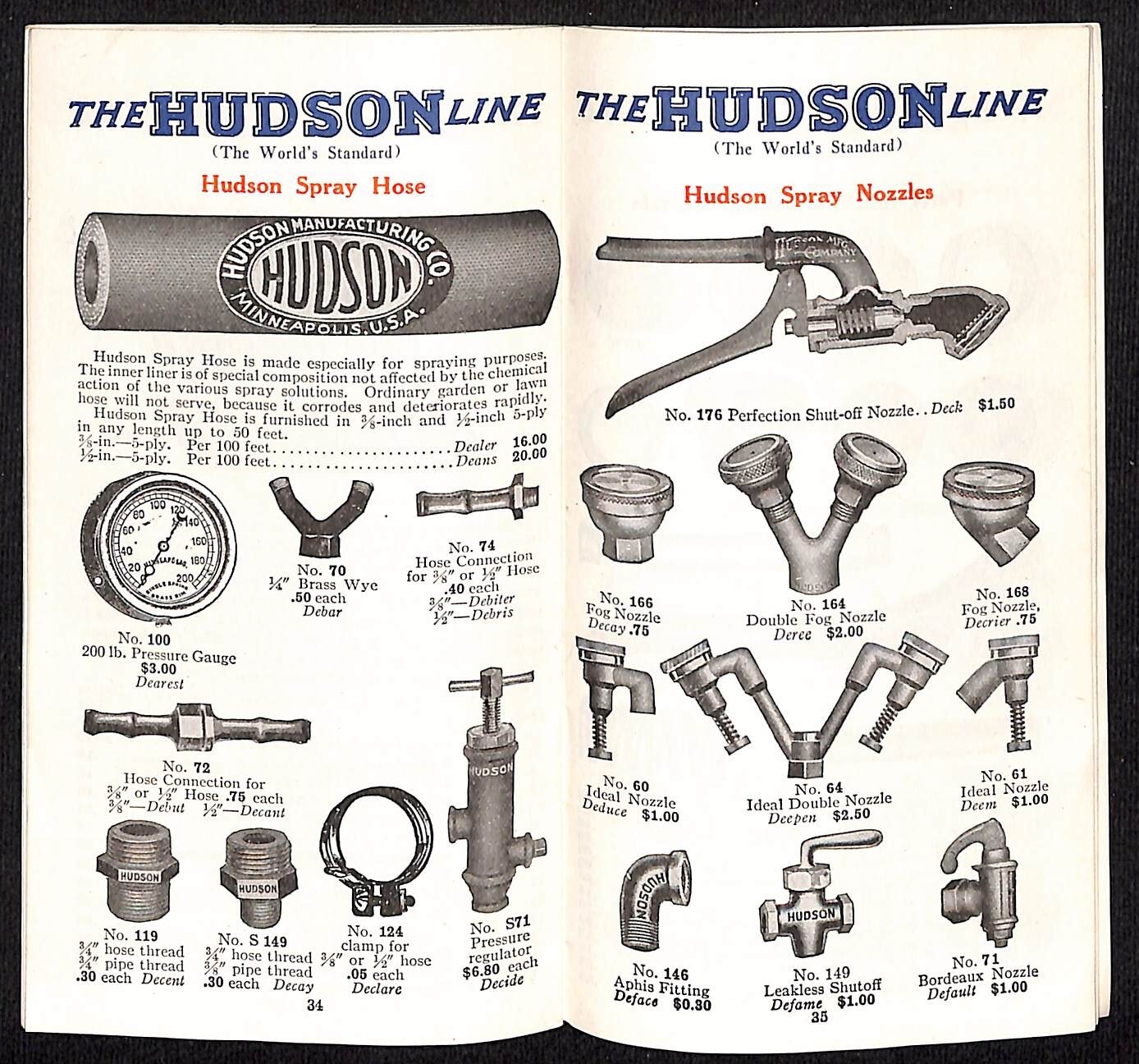 Hudson Sprayers Catalog Booklet 1926 44pp Illustrations Prices Part Nos. Scarce