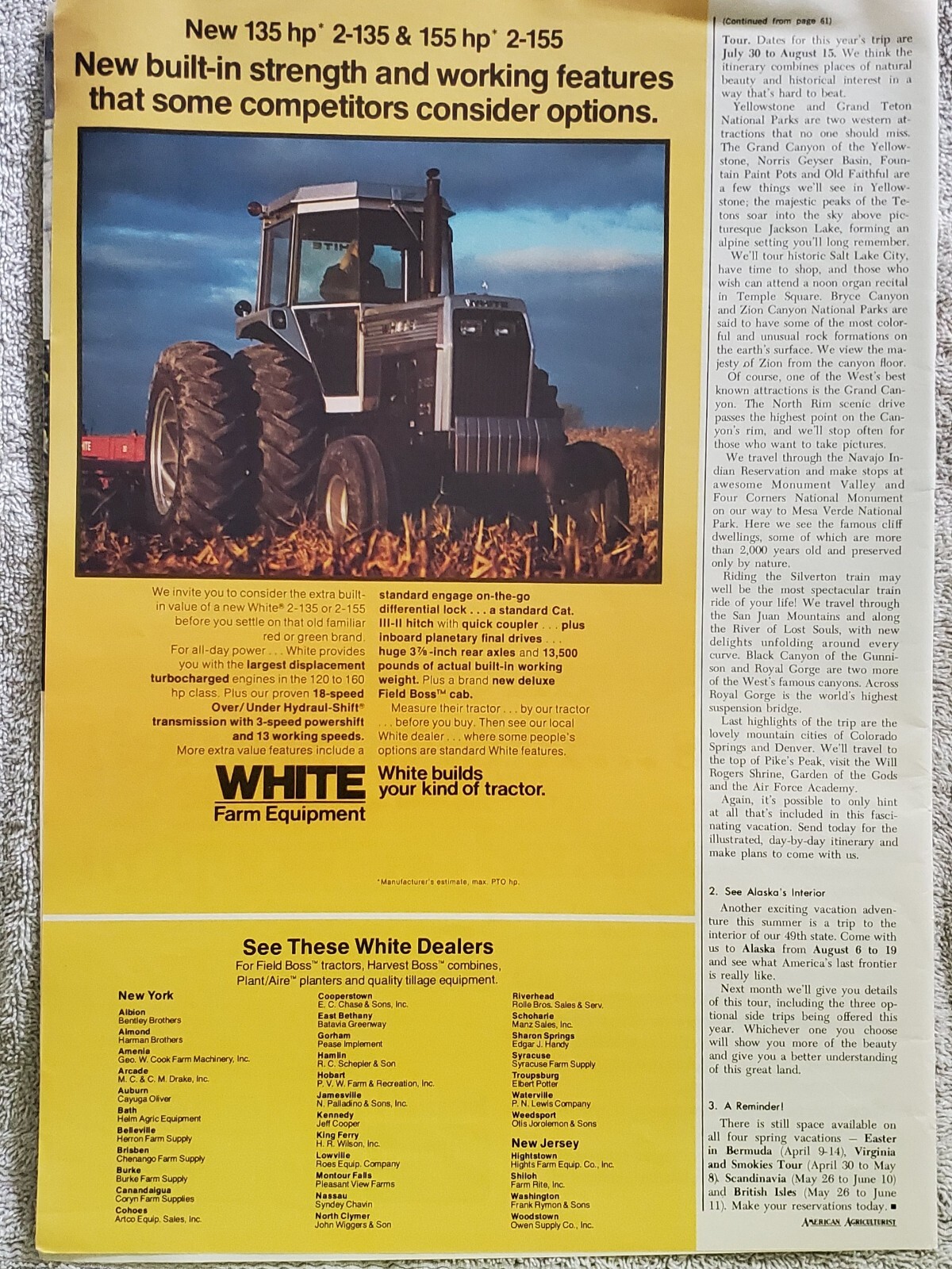 White 2-135 and 2-155 Tractor Print Ad 1970&rsquo;s