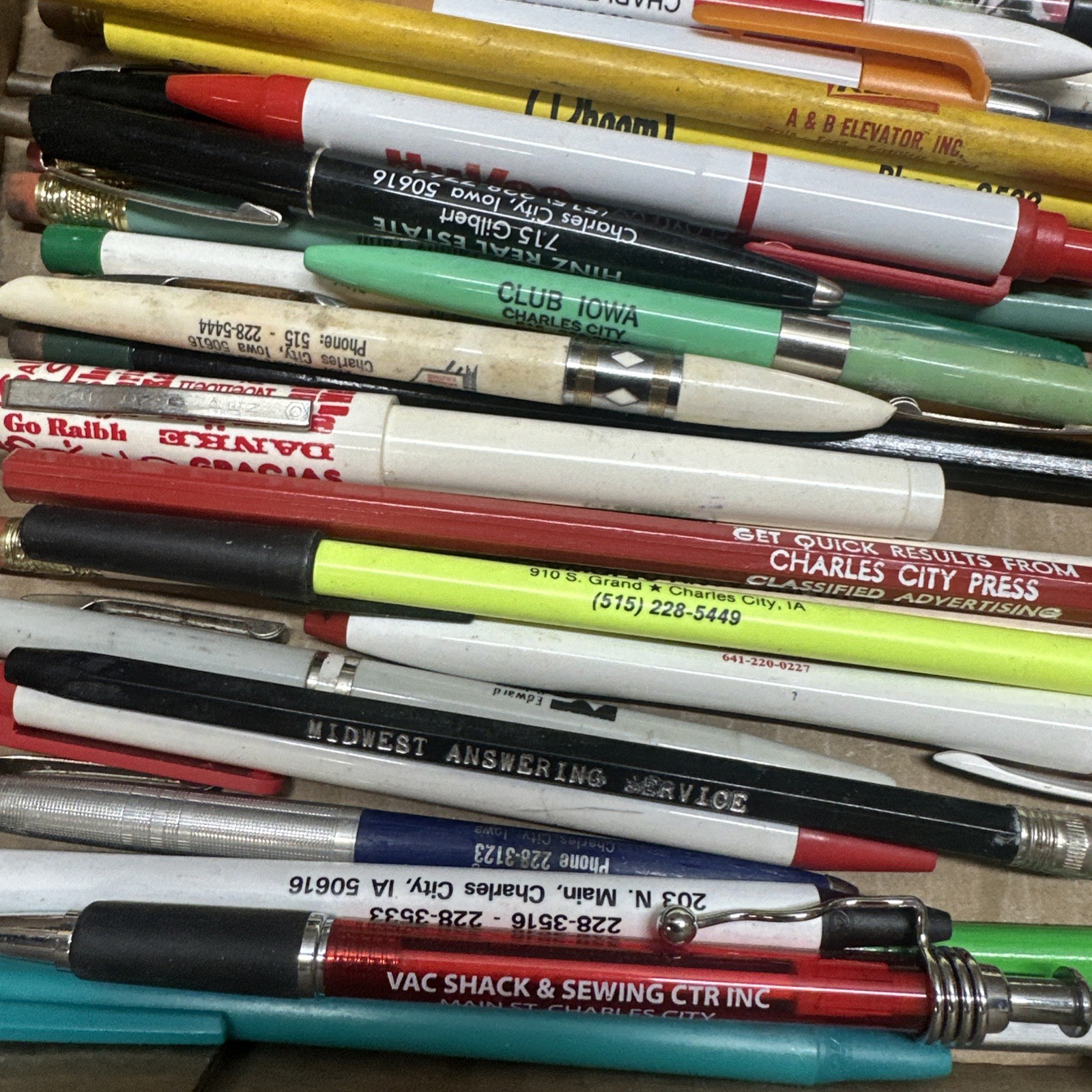 Lot Of Charles City, Iowa And Area Pencil Pen Collection Floyd County