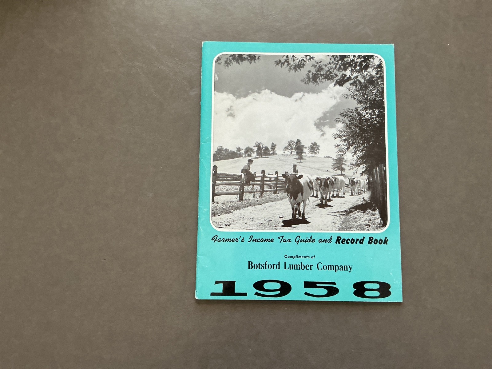 Vintage 1958 Farm Record Book – Botsford Lumber Co. Winona, Minnesota