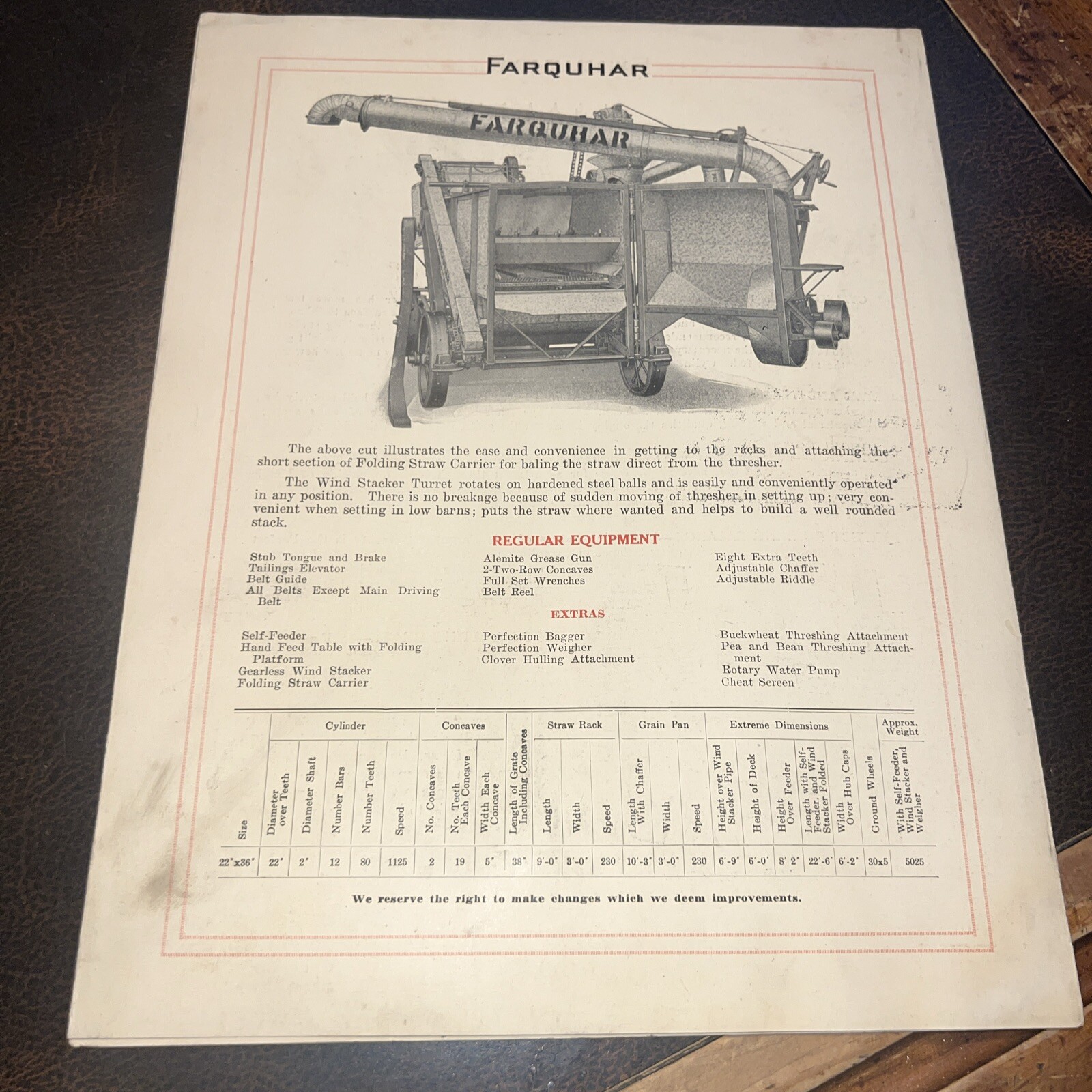 Rare Farquhar Machinery Brochure York, PA Threshers Farm Equipment