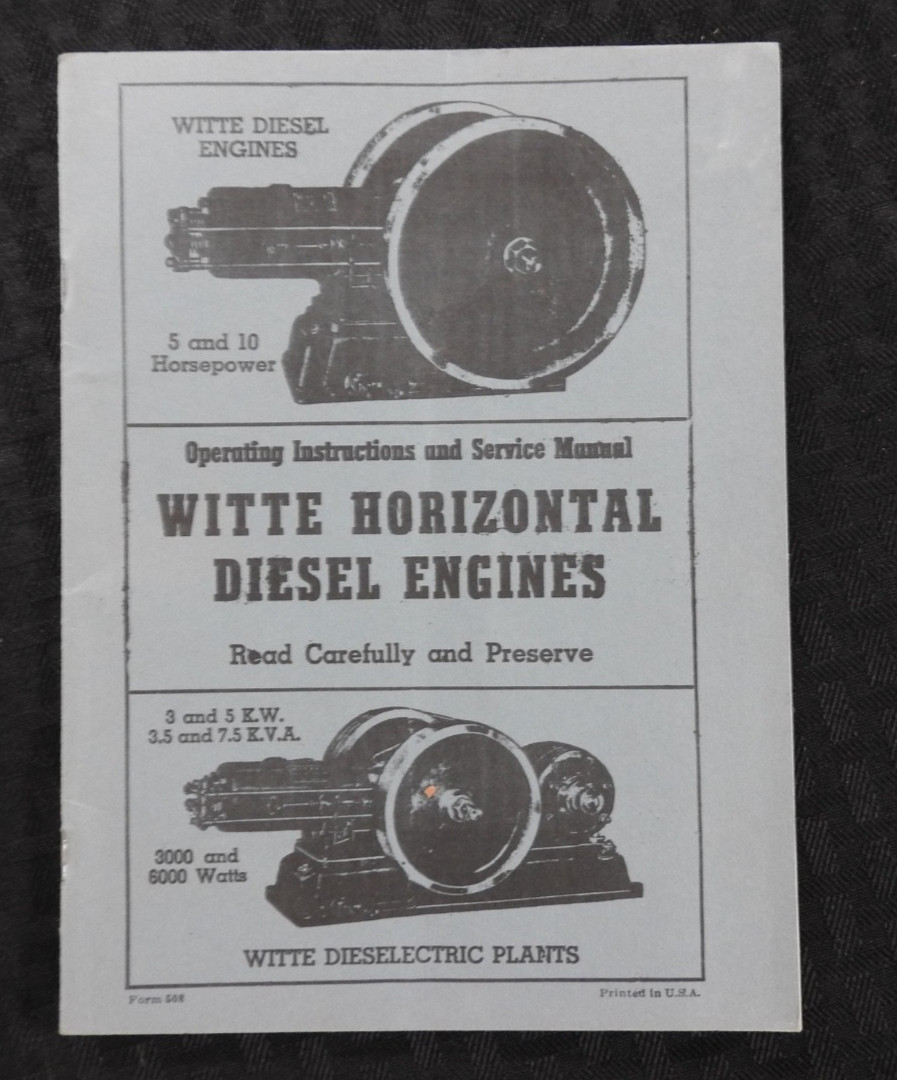 Witte Horizontal Diesel Engines Engine Motor Book Manual Jean Metcalf Ashtabula