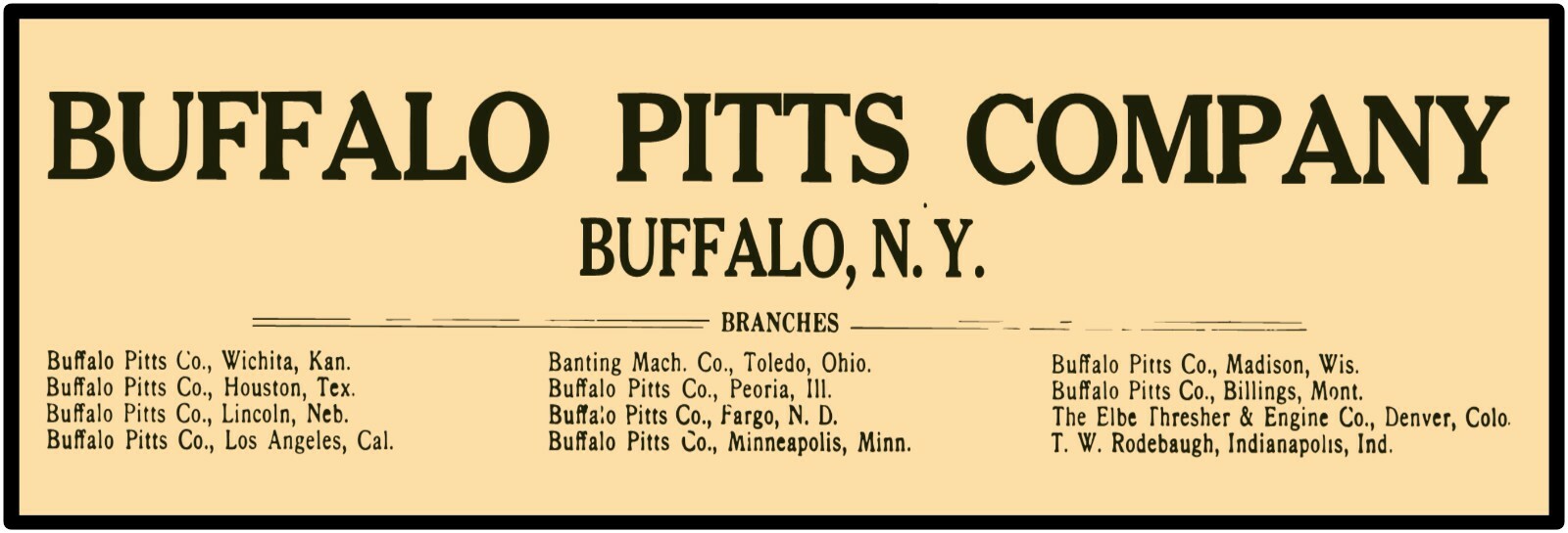 Buffalo Pitts Farm Machinery Sign – 12&Prime; x 36&Prime; USA STEEL XL Size – 4 POUNDS!