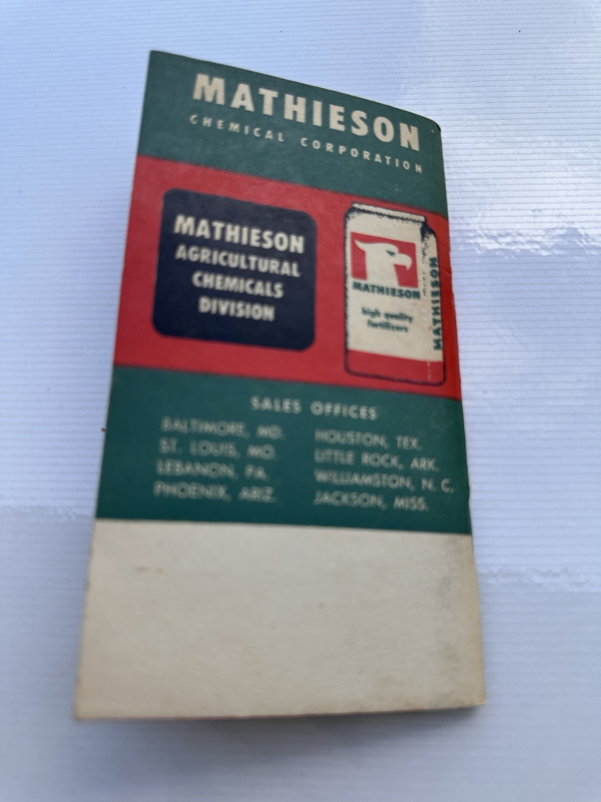 1954 Mathieson Farm Advertising Agriculture Pamphlet Notebook Unused
