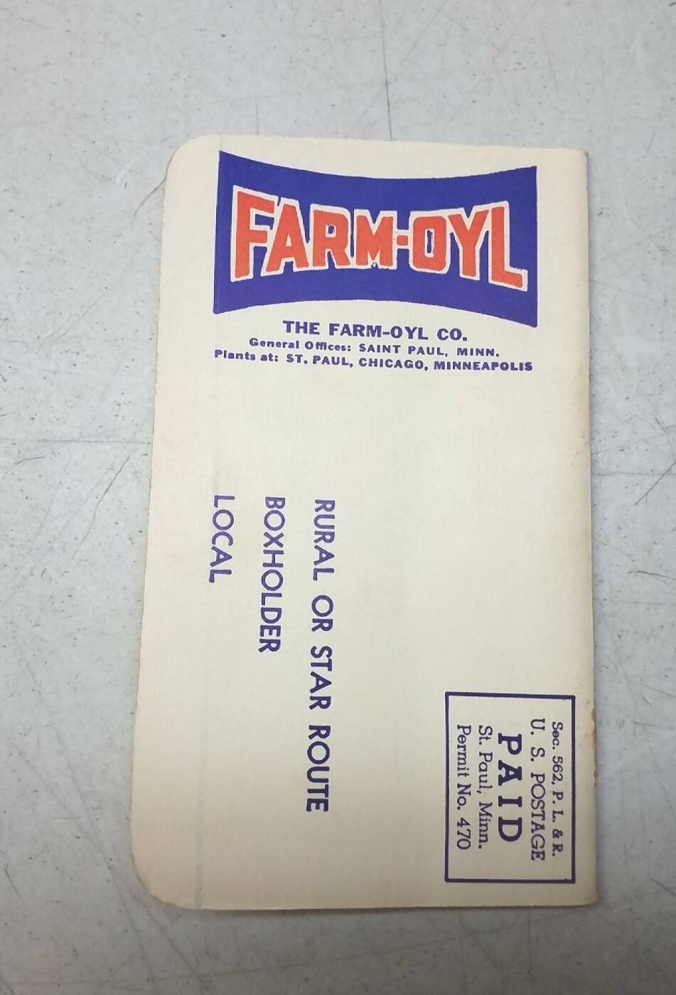 Farm Oyl Memo Book 1949 50 Petroleum Advertising Mondovi Farm Service Wisconsin