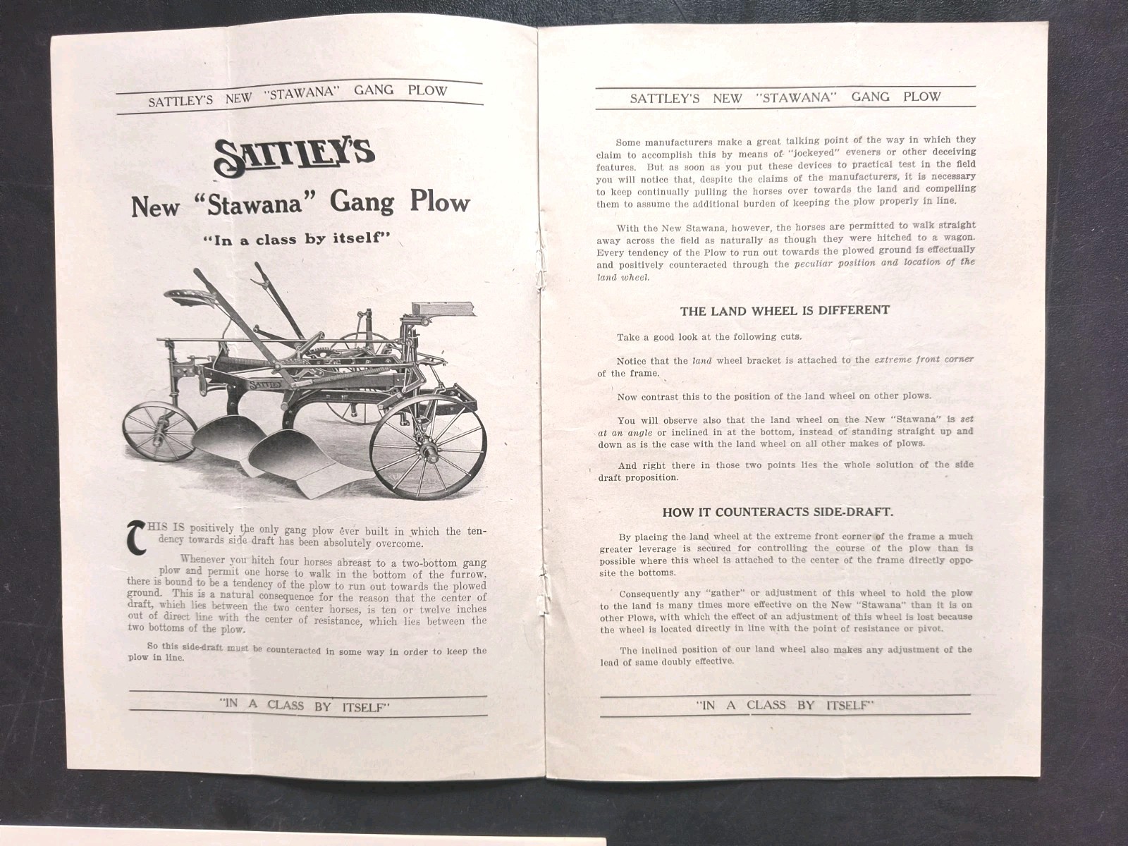 1910s Racine Sattley Farm Plow, Cultivator Lister Sales Brochure Advertising