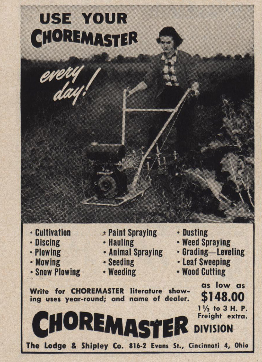 1951 Choremaster: Use Your Choremaster Every Day Vintage Print Ad