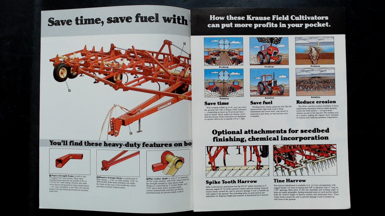 Krause Field Cultivators Brochure 4100 4200 Series Agriculture 1970s
