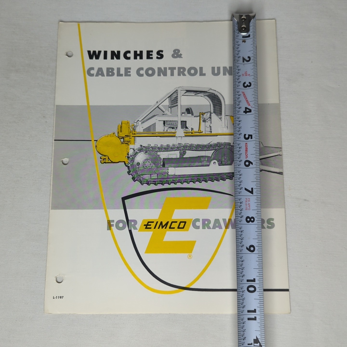 WINCHES & CABLE CONTROL UNITS FOR EIMCO CRAWLERS Brochure 1962