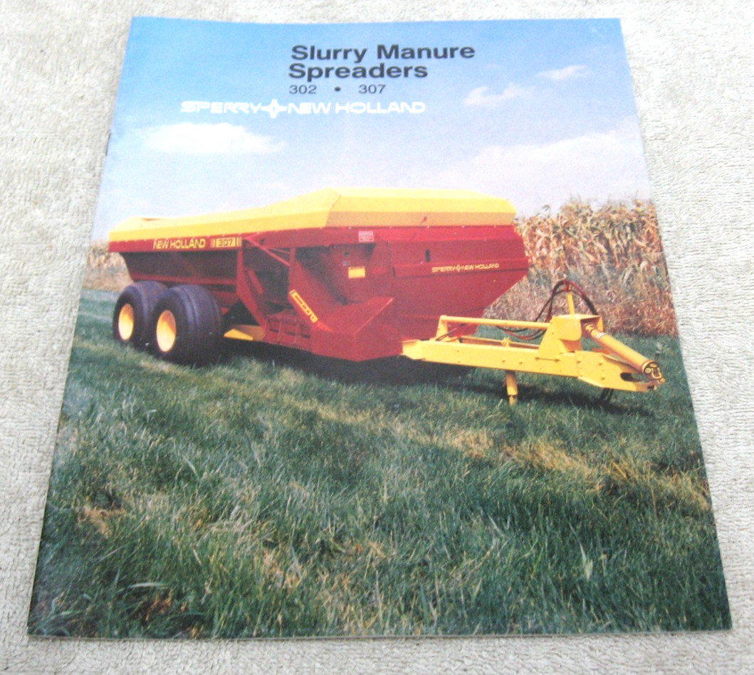 VINTAGE 1985 FORD NEW HOLLAND TRACTOR SPREADERS SLURRY BROCHURE 302 307