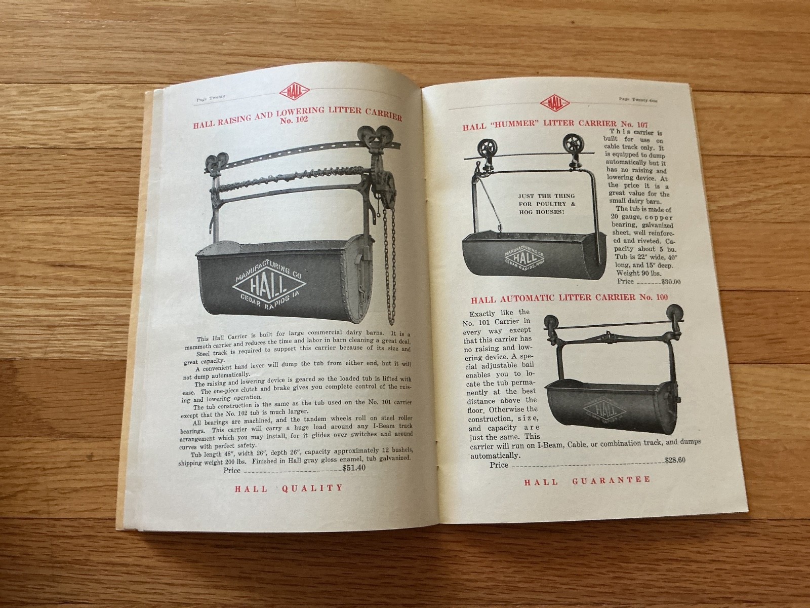 1936 catalog HALL MANUFACTURING COMPANY Cedar Rapids IOWA agricultural hardware