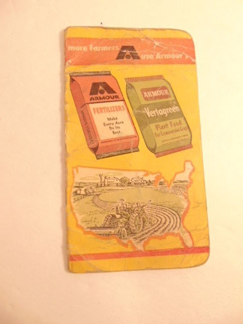 1955 advertising note book promoting Armour Fertilizers