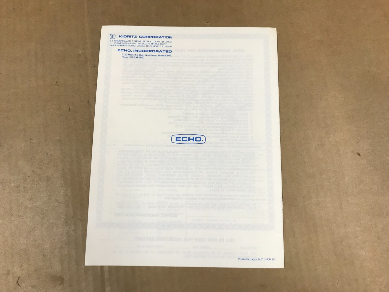 Vintage Echo Power Blower Model #PB210E Operator&rsquo;s Manual