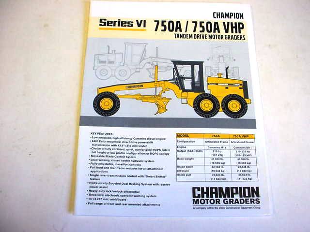 Champion 750A/750A VHP Motor Graders Color Literature b2