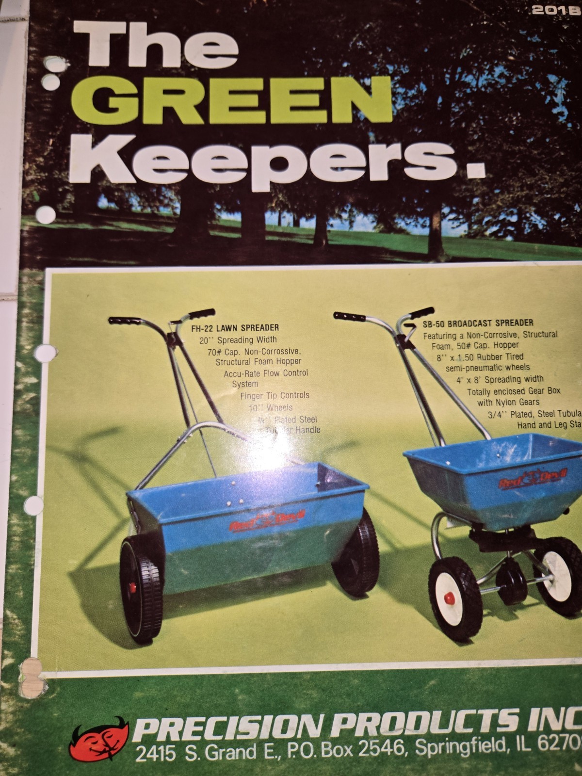 PRECISION PRODUCTS « THE GREEN KEEPERS » SPREADERS AND SWEEPERS BROCHURES