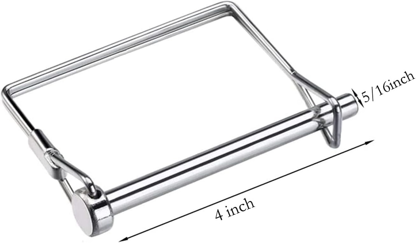 10 Pack 5/16 Inch Trailer Coupler Pin Set 4 Inch Long Wire Lock Pin PTO Shaft Lo