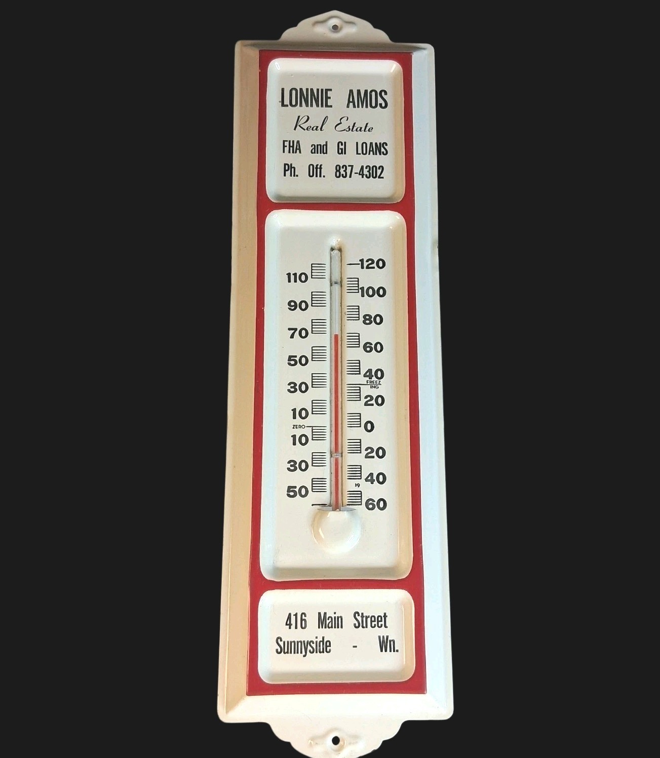 Vintage Advertising Thermometer, Sunnyside Wa.