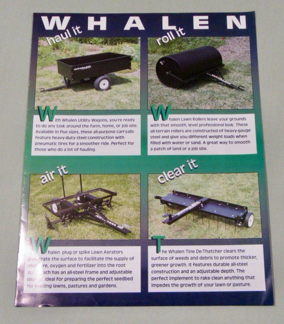 Whalen (Yetter) Lawn &Turf Sales Brochures With Prices (Lot of 6) 1994 – 1996