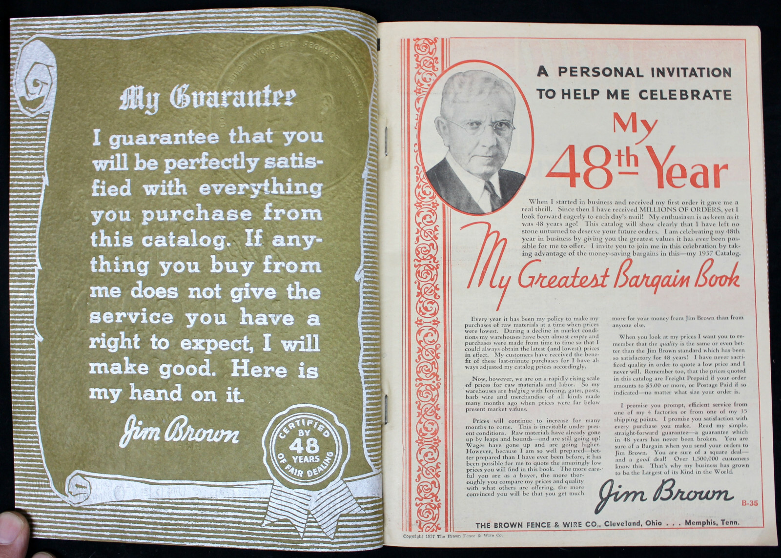 Original 1937 Jim Brown’s Catalog Barbed Wire Paint and More