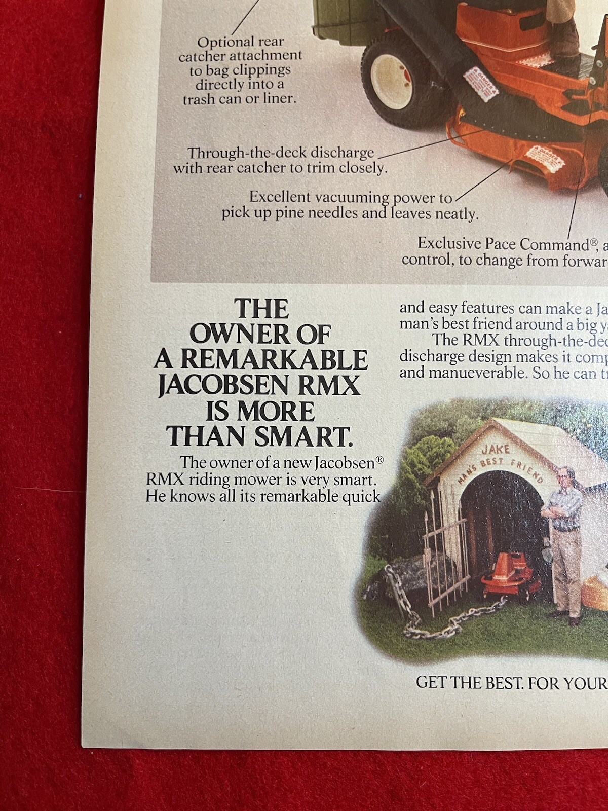 Vintage 1981 Jacobsen RMX Riding Lawn Mower Print Ad
