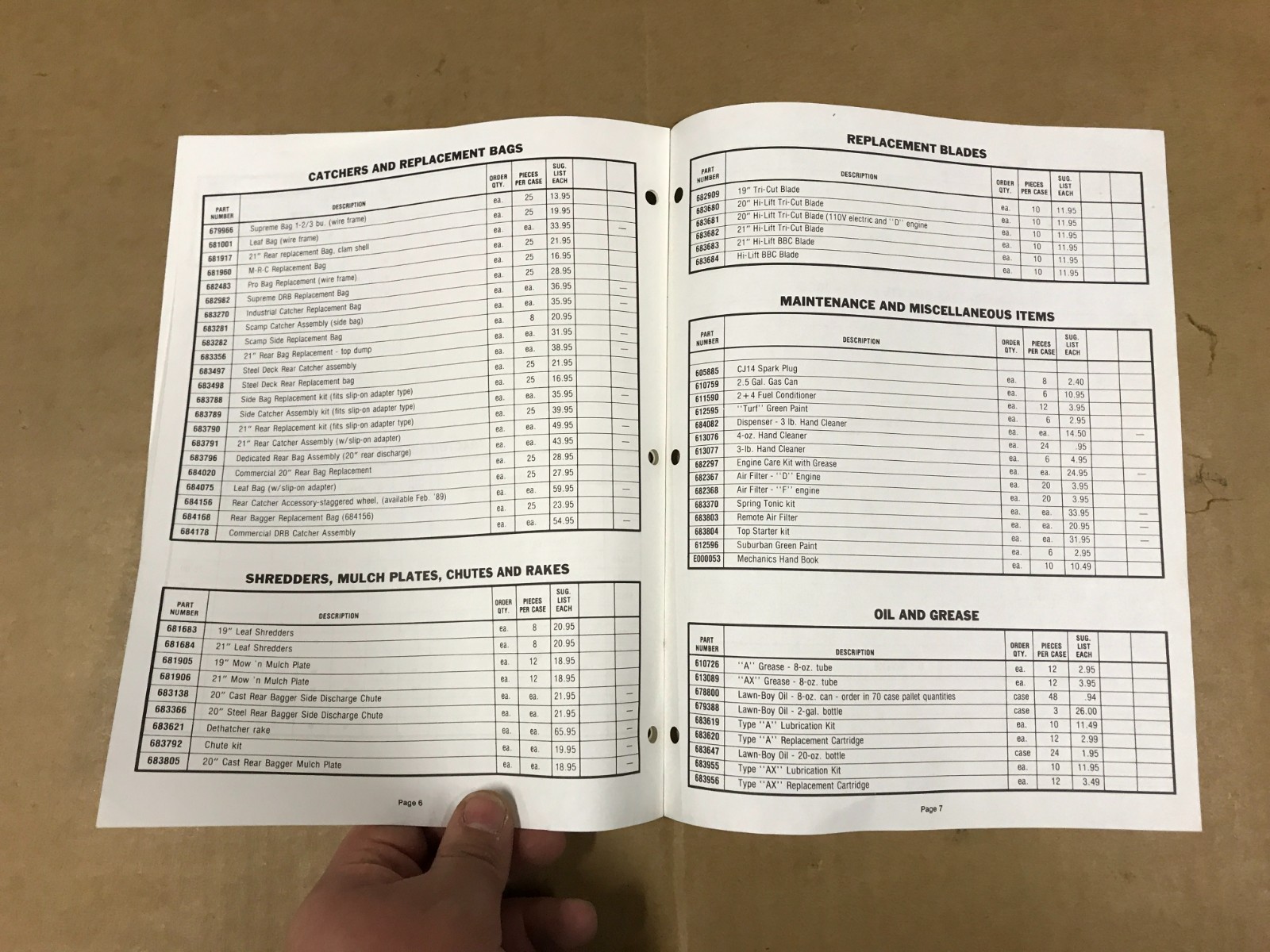 Vintage Lawn-Boy Outdoor Power Equipment Dealer Price List – October 1988