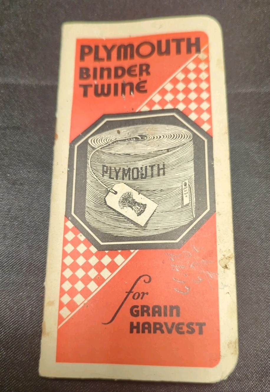 1934-35 Plymouth Binder Twine Advertising Calender Notebook farmer notes