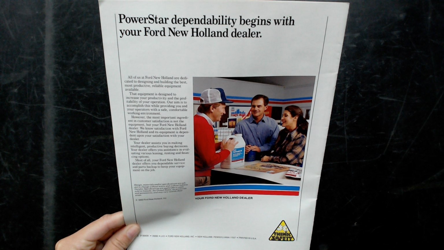 Ford New Holland PowerStar Tractor Brochure 1992 Agriculture Farming