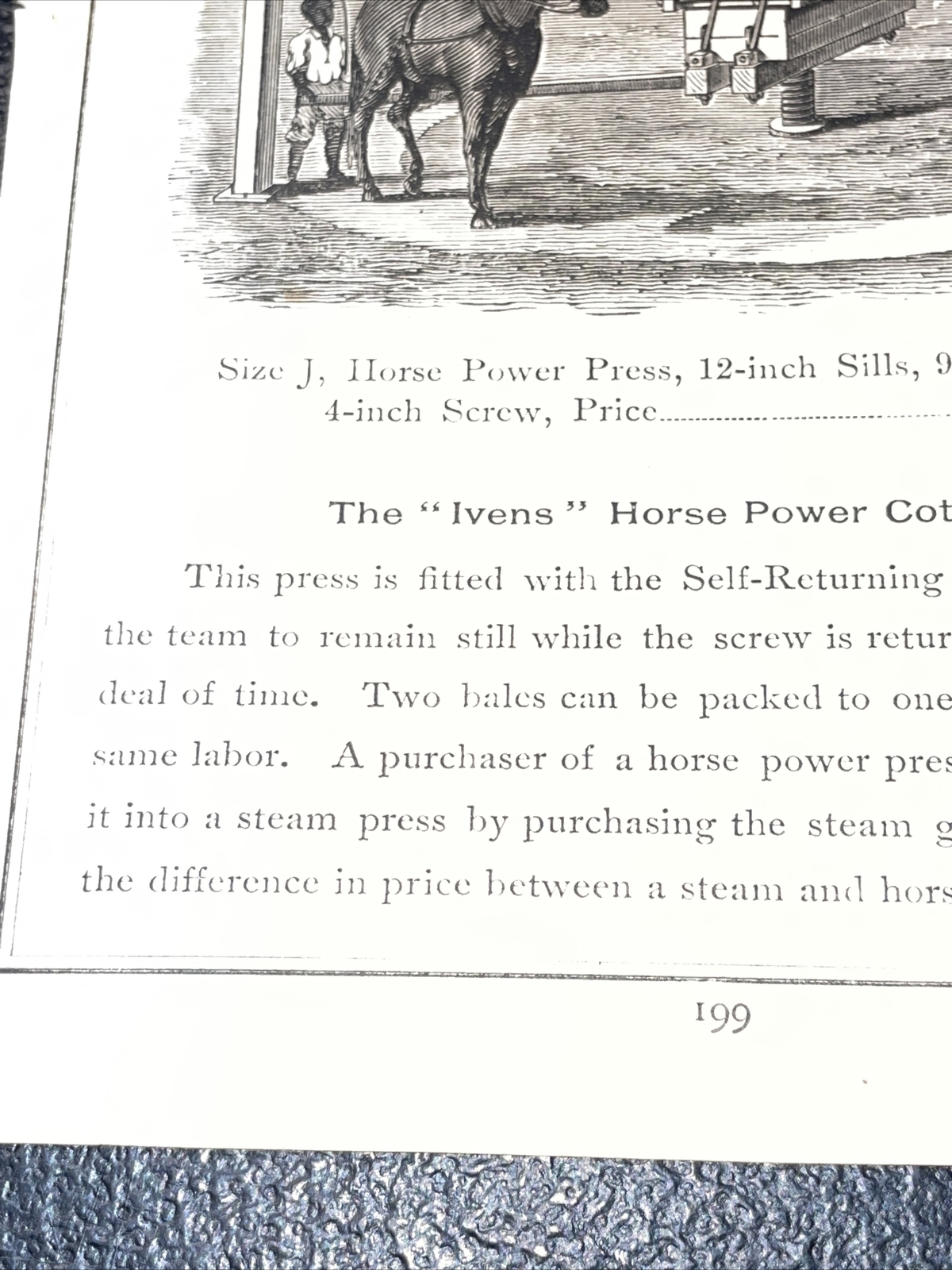 1891 Baldwin – Ivens Horse Power Cotton Press Farm Advertising – New Orleans