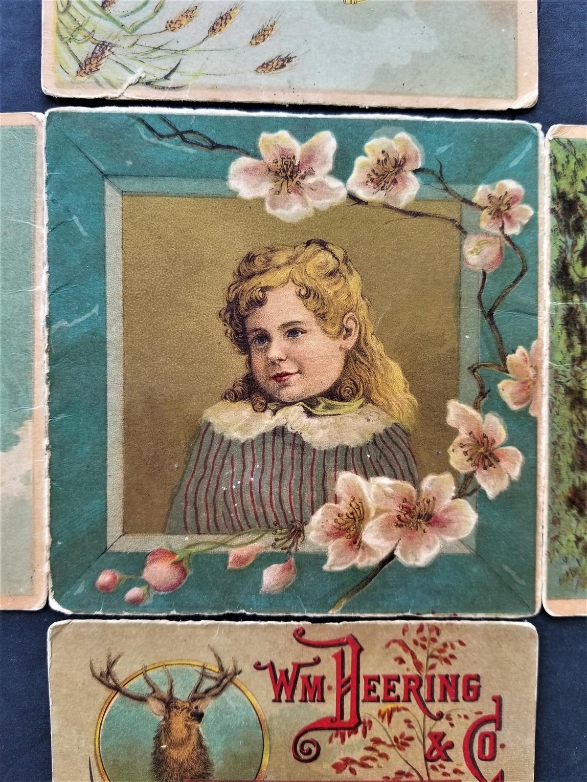 1880s antique DEERING REAPER cardstock folding ADVERTISEMENT chicago il ihc farm