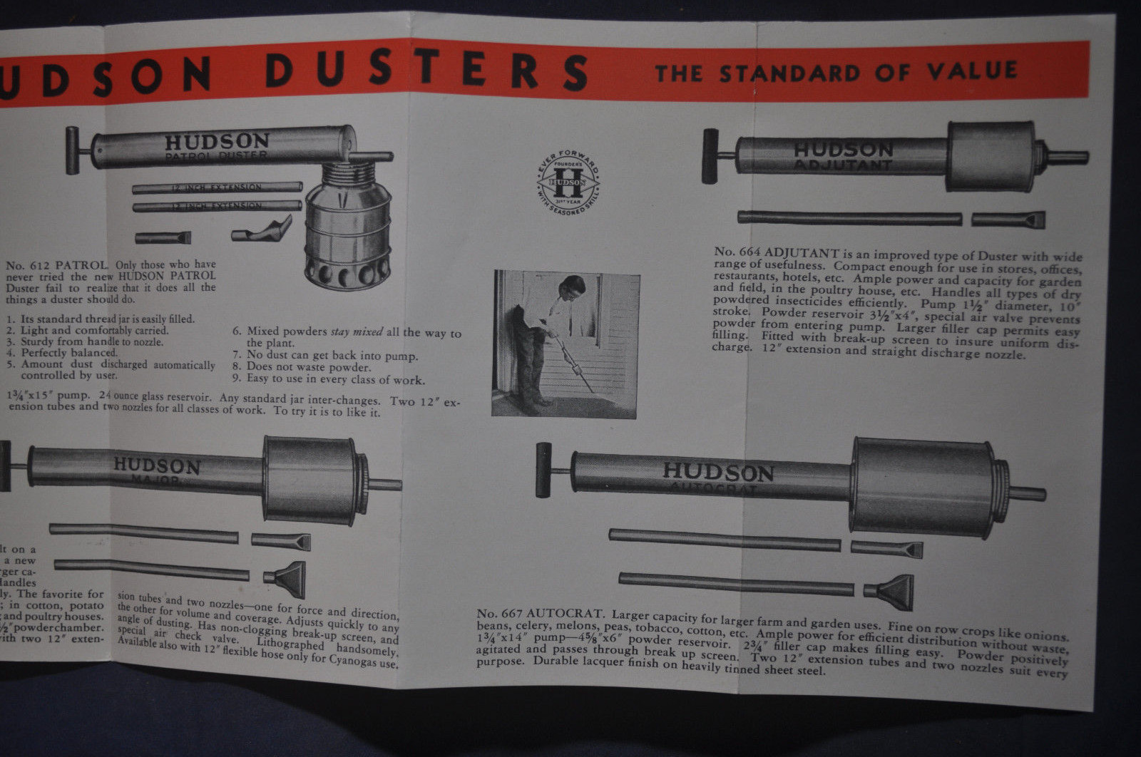 Ca 1935 Hudson Duster for Dry Powder Insecticides Brochure