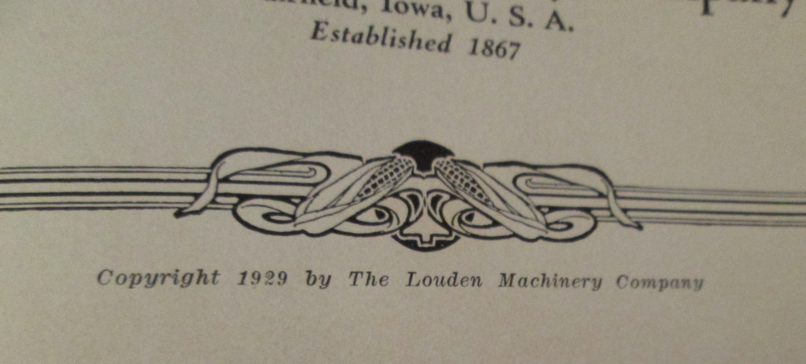 Louden Manufacturing Co Fairfield, Iowa HB catalog farm equipment #54 1929 rj