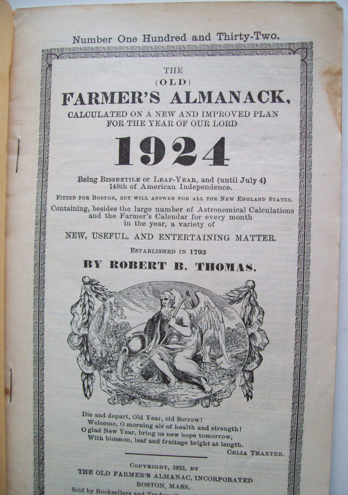 4 Old Farmer&rsquo;s Almanacs 1918, &rsquo;24, &rsquo;29, &rsquo;37